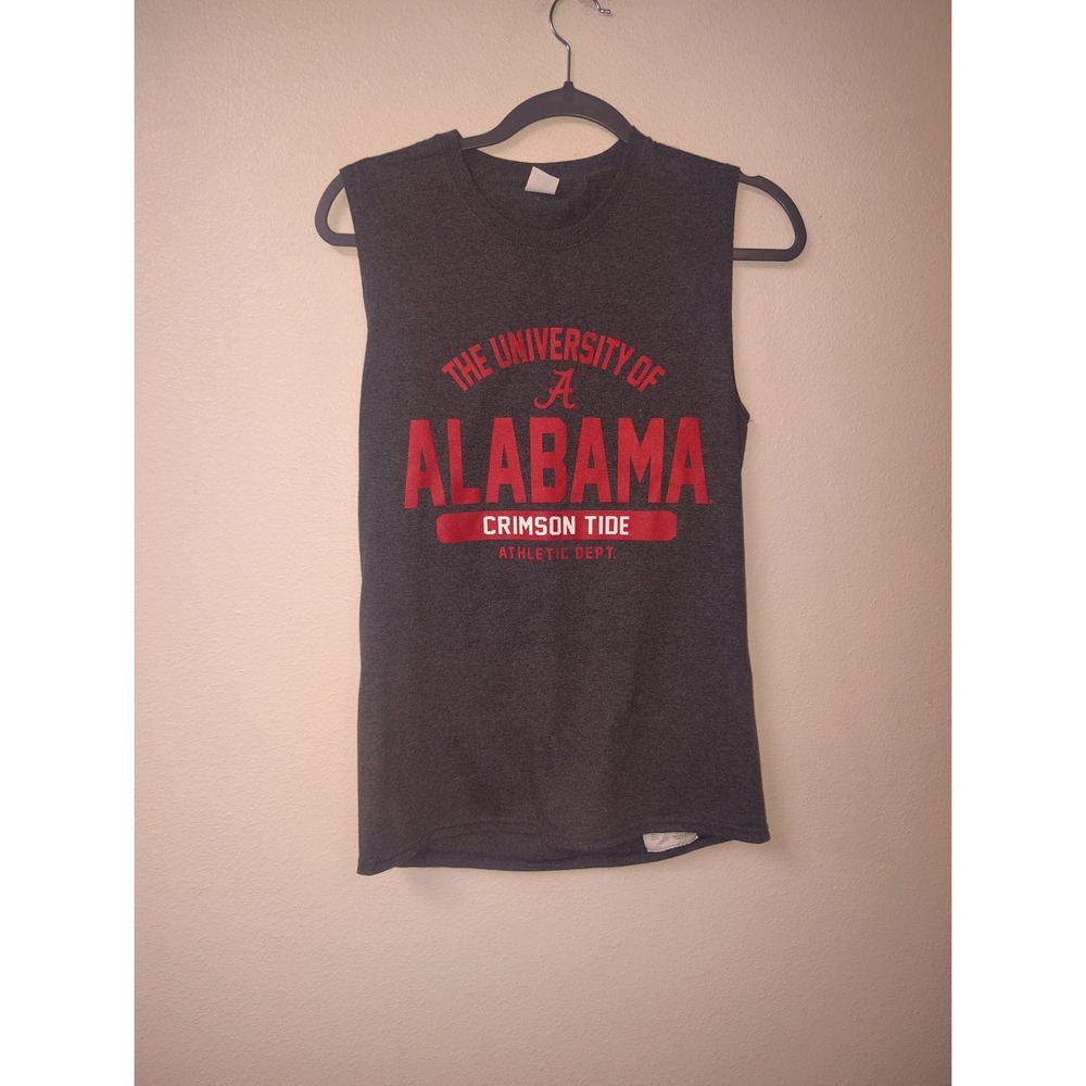 Hanes University of Alabama Crimson‎ Tide Mens Small Gray Muscle Tank Top Shirt